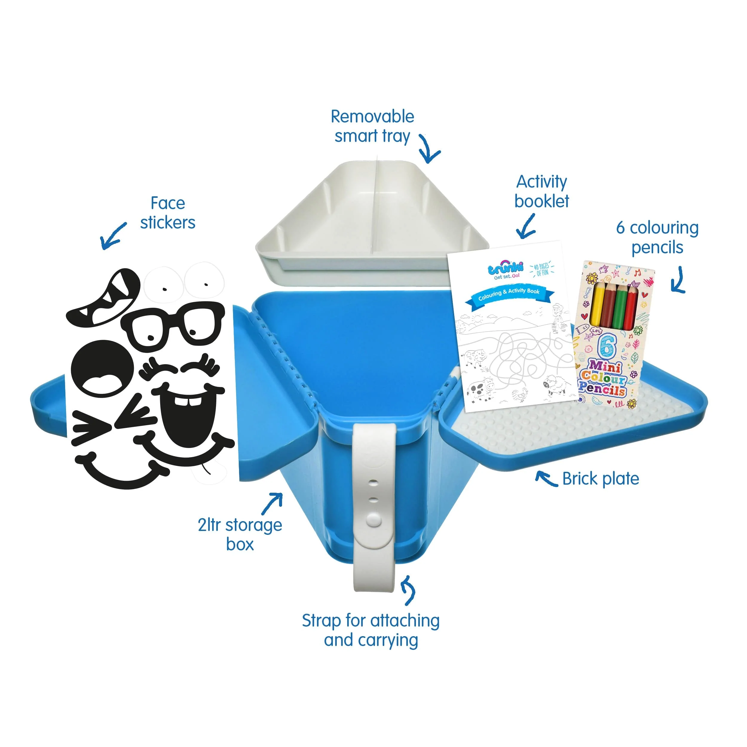 TeeBee Toybox & Play Tray - Blue - Image 3