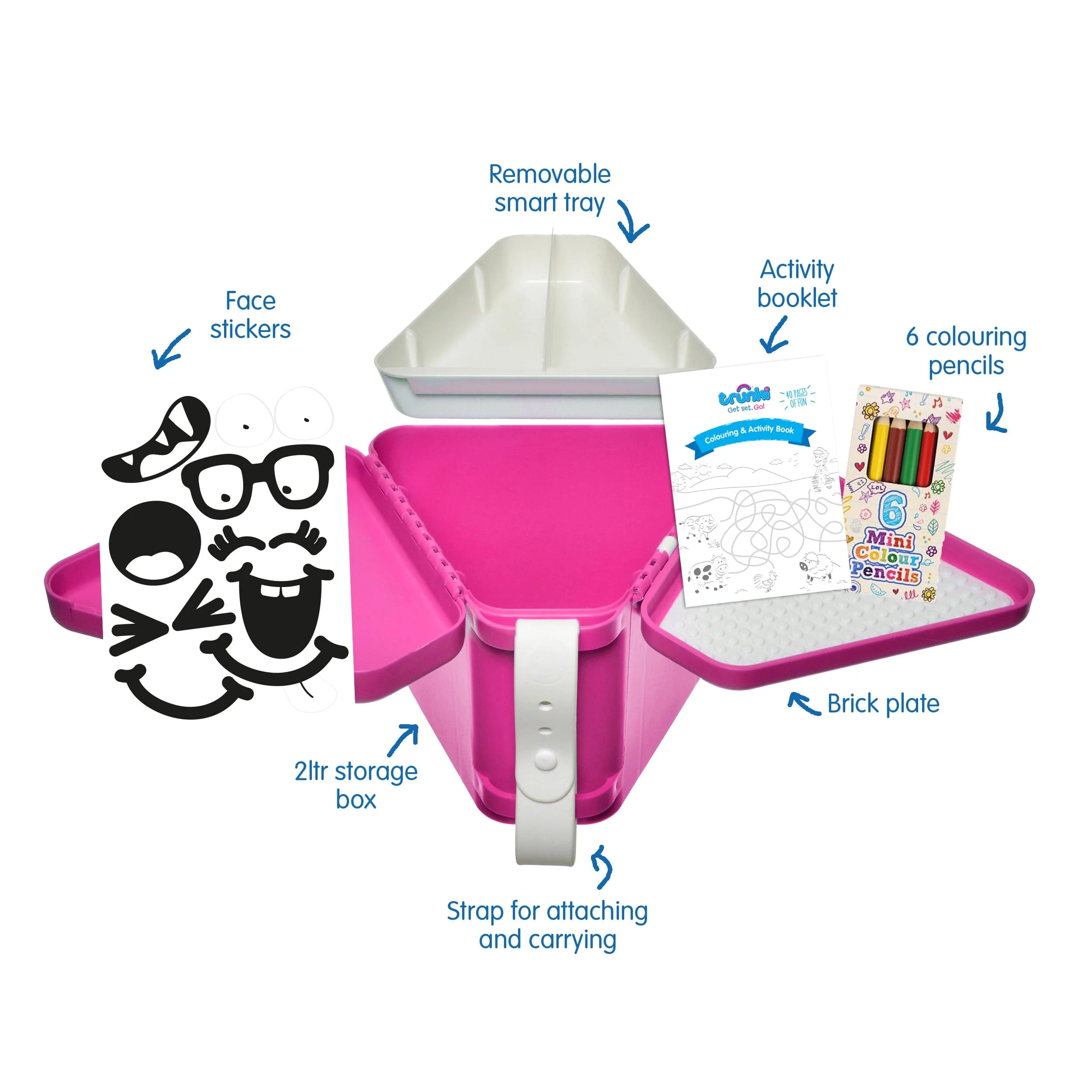 TeeBee Toybox & Play Tray - Pink - Image 3