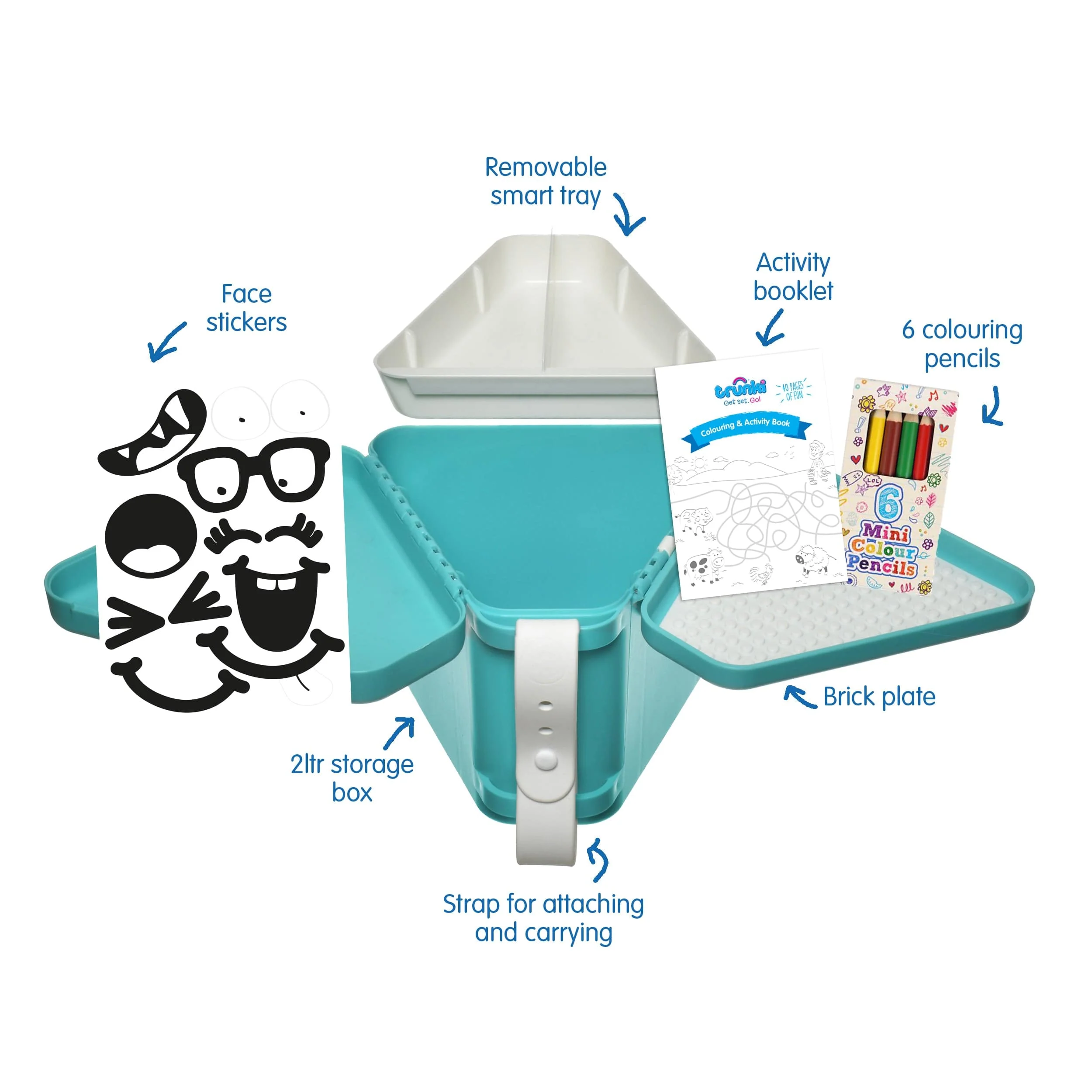 TeeBee Toybox & Play Tray - Teal - Image 3