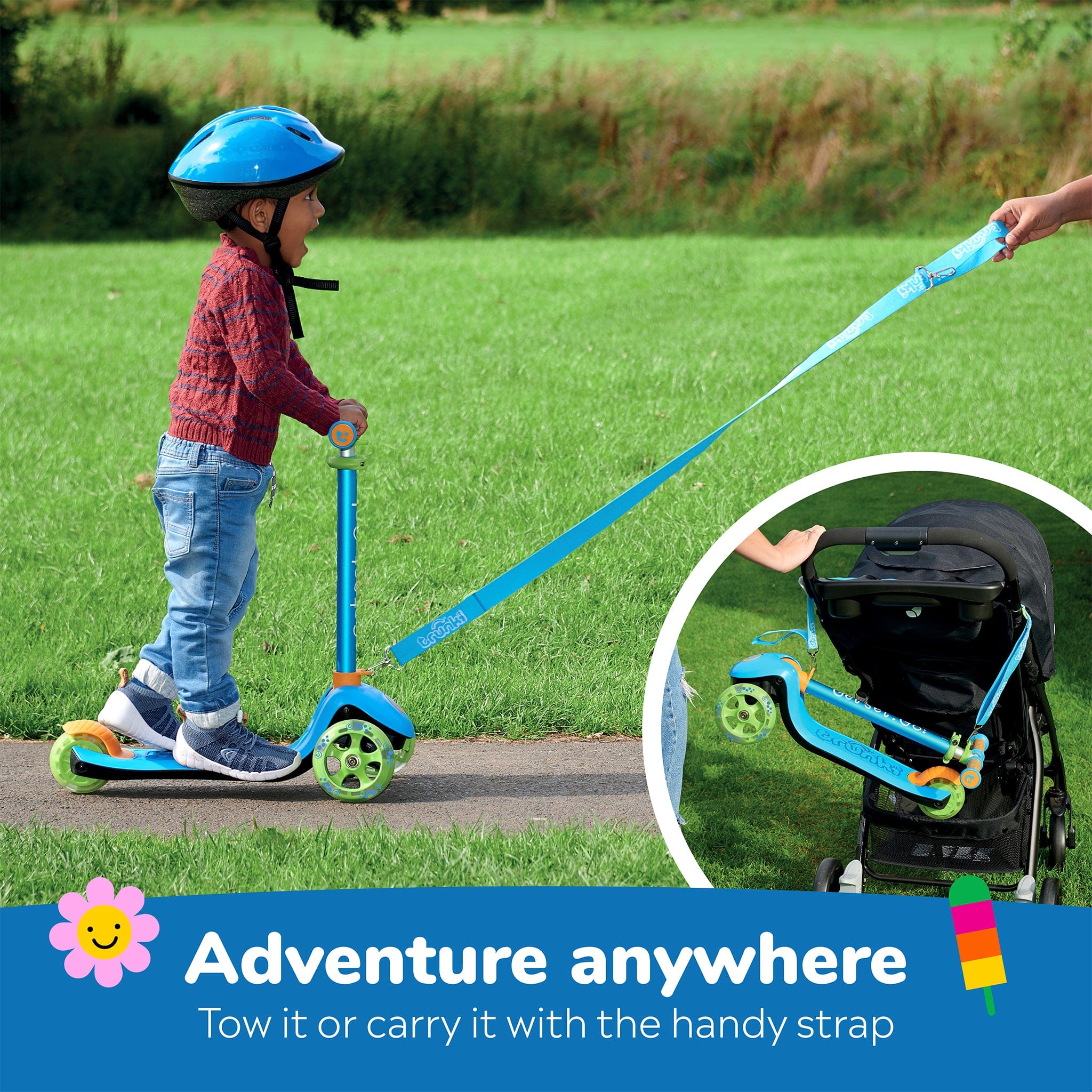 Trunki Folding Scooter - Small - Blue - Image 5