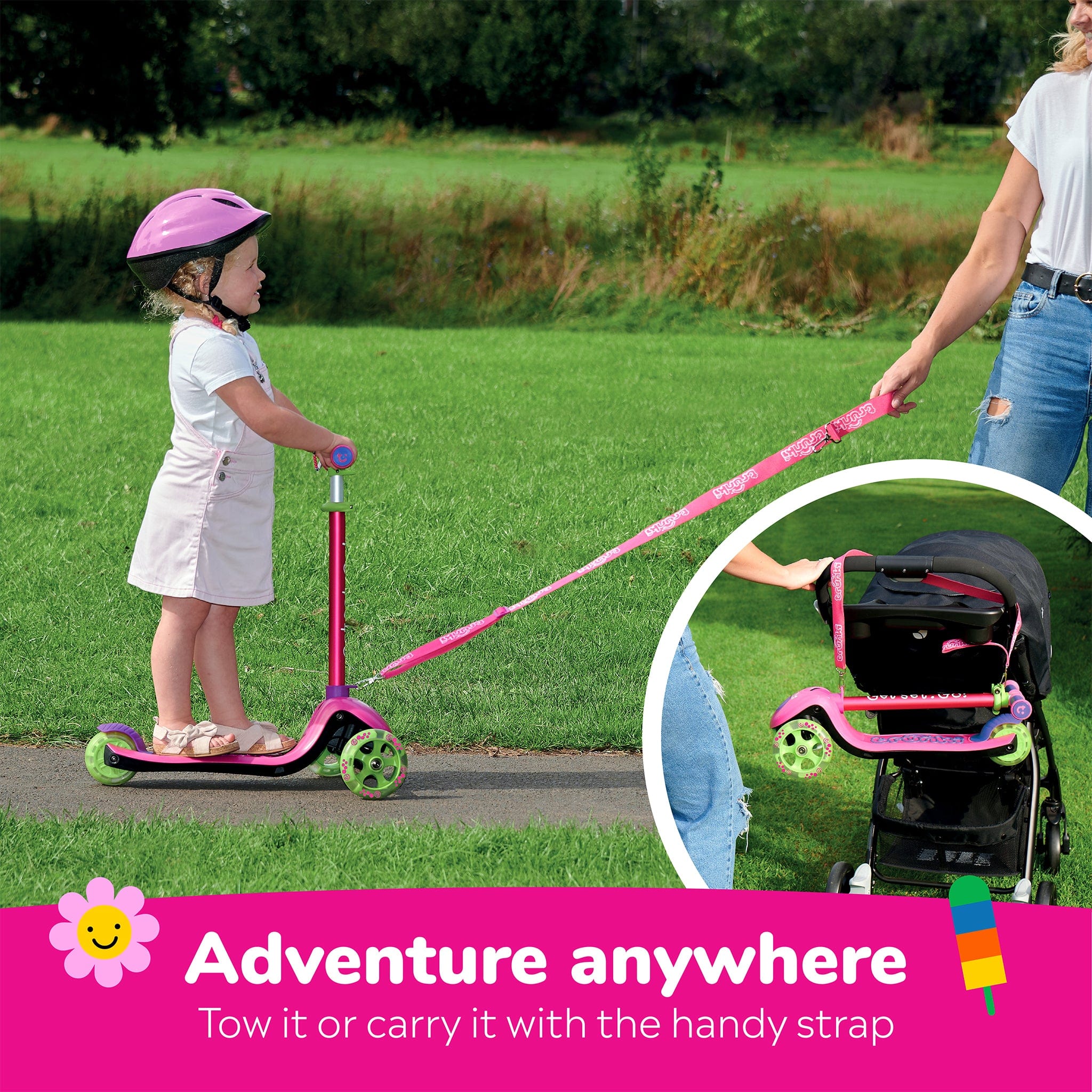 Trunki Folding Scooter - Small - Pink - Image 5